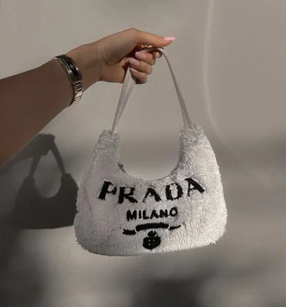 Prada Terry Cloth Mini Bag In white