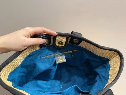 Chanel Deauville Tote Straw with Chain Detail Medium