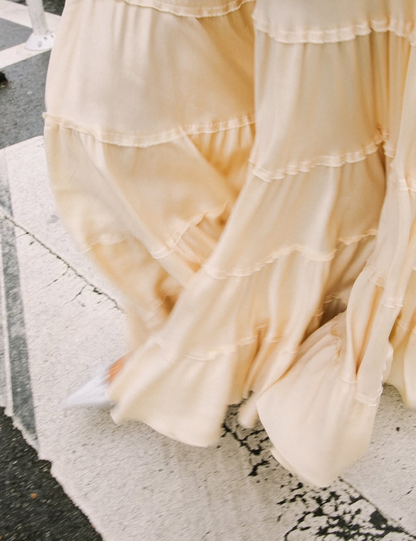 Simple A Line Spaghetti Strap Light Champagne Satin Evening Dress Party Dress SH2679