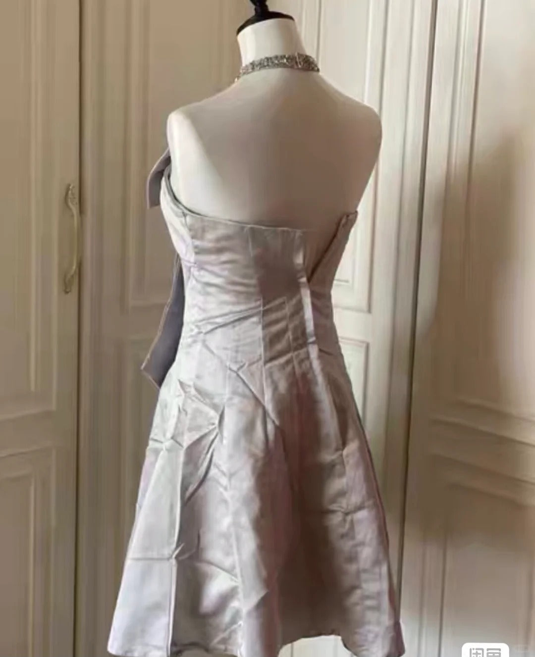 Pink beautiful and elegant bow short homecoming dress dress skirt prom dress evening dress gh4335