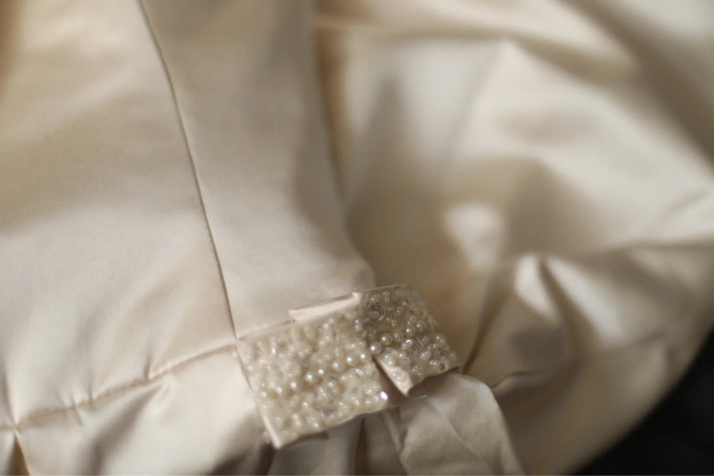 Champagne Delicate Pearl Beads Fashion Short Tulle Satin Princess Dress Wedding Dress Homecoming Dress Birthday Party Dress Cocktail Party Dress Evening Dress Prom Dress Evening Dress gh3969