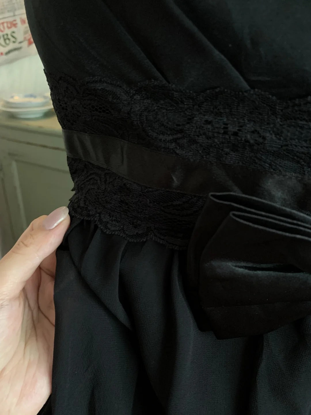 Black sweet cute short chiffon exquisite lace bow tie homecoming dress evening dress birthday party dress prom dress ball gown gh3922