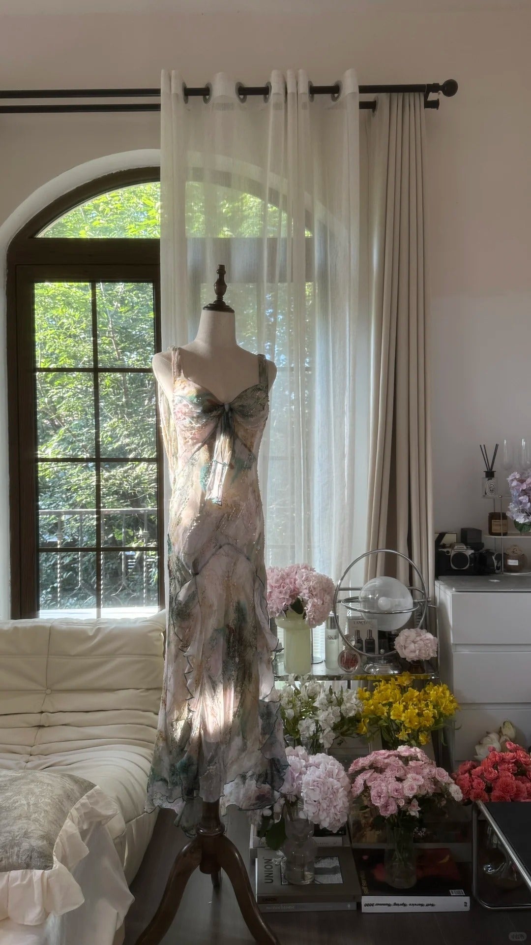 Fairy Beading Elegant Long Tiered Chiffon Ball Gown Evening Gown Party Dress gh4752