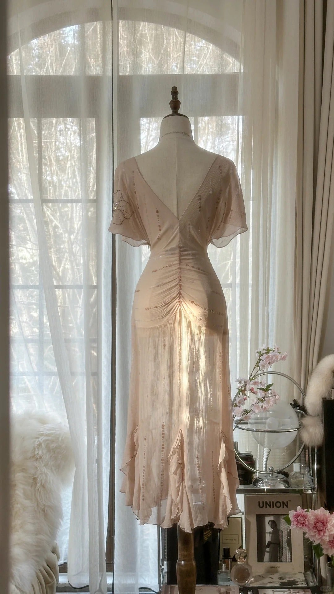 Light Pink Romantic Gorgeous Exquisite Elegant Beaded Long Chiffon Evening Dress Prom Dress Prom Dress Birthday Vacation Party Dress gh4046