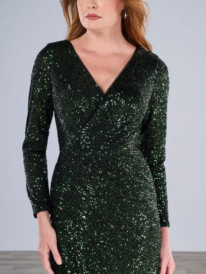 Temperament Sequined V-neck Ladies Dress