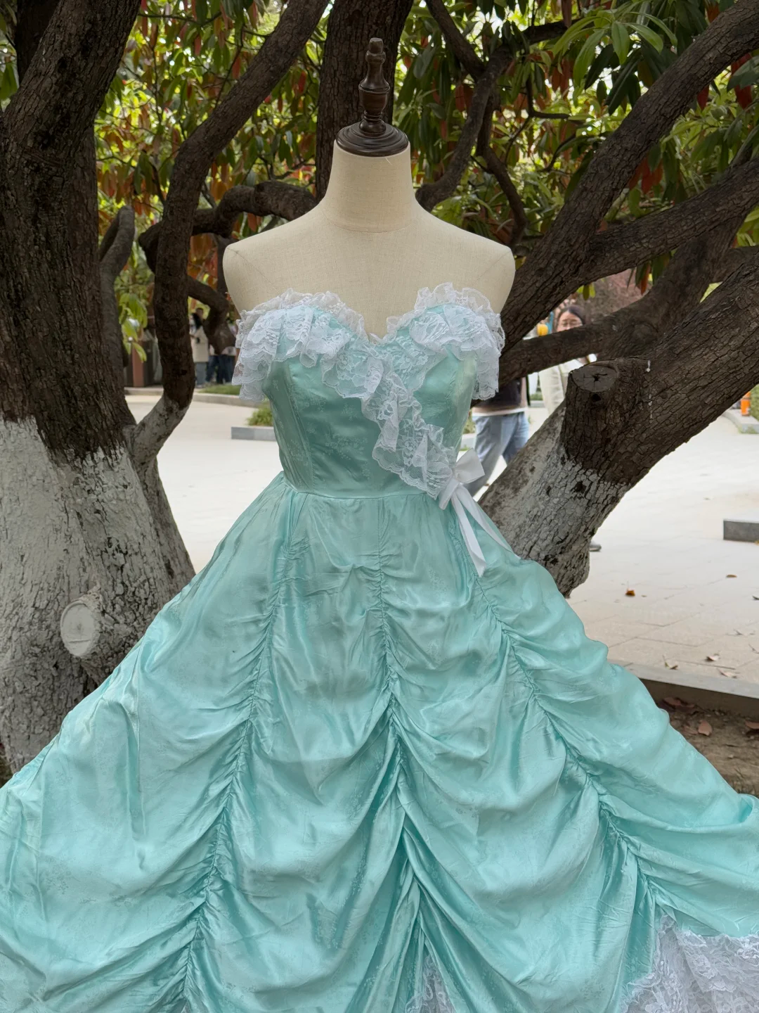 Mint Green Stunning Fashion Retro Elegant Delicate Lace Long Chiffon Ball Gown Evening Dress Birthday Party Dress gh4146