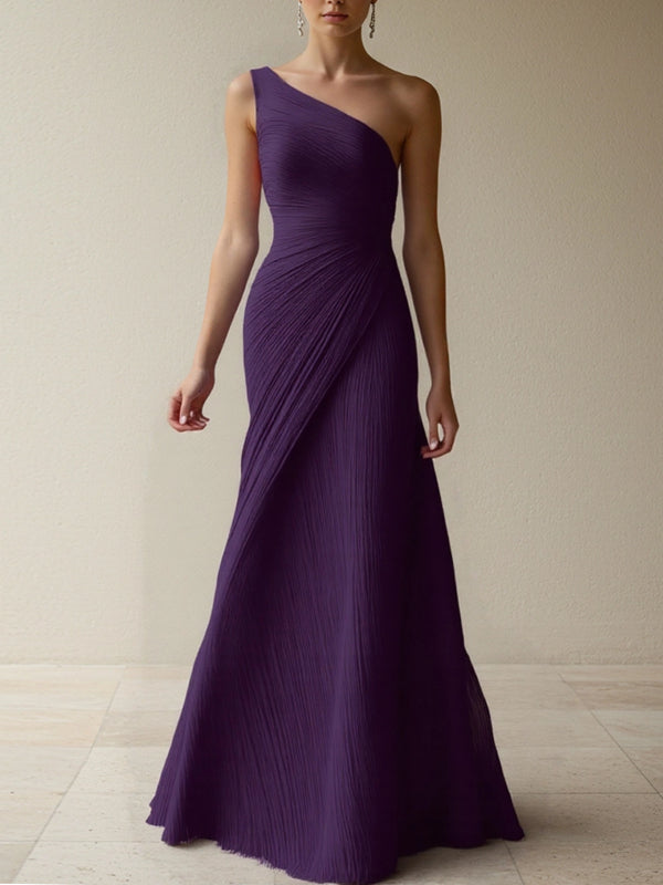 Formal Party Prom Dress One Shoulder Maxi Dress