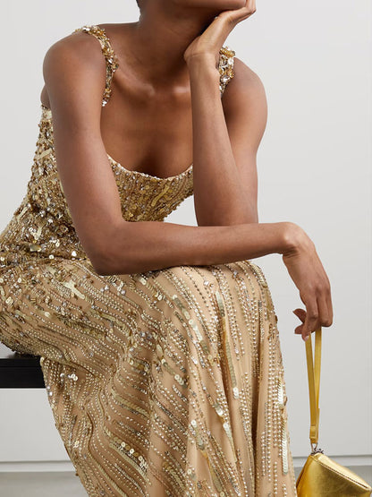 Bright Gem embellished tulle gown