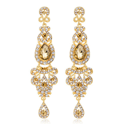 Hundred alloy and diamond crystal earrings
