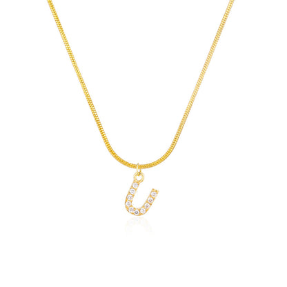 English alphabet round snake chain clavicle chain