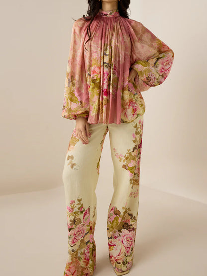 Chiffon Print Temperament Women's Suit