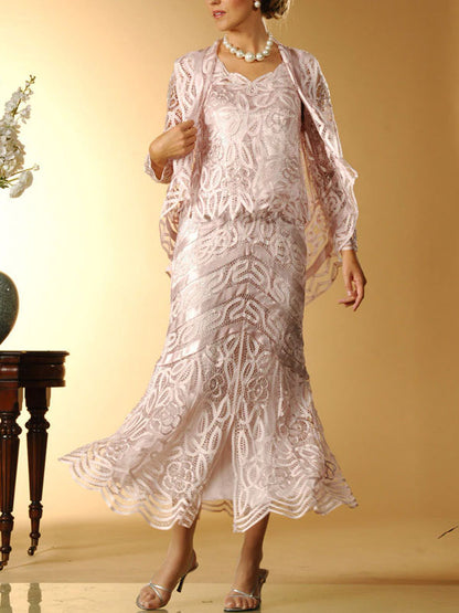 Party Rose Lace Ladies Skirt Set