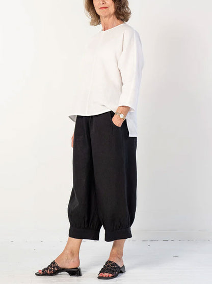 Solid Color Comfortable Cotton and Linen Women's Pants