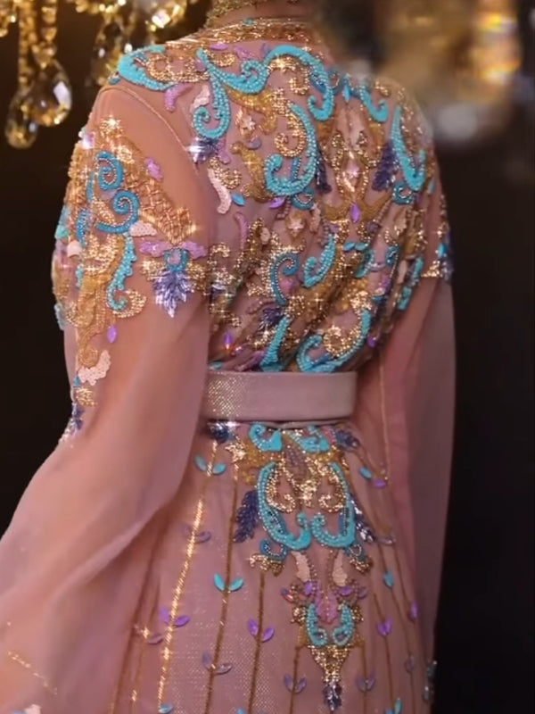 Sequined Elegant Mesh Evening Dress