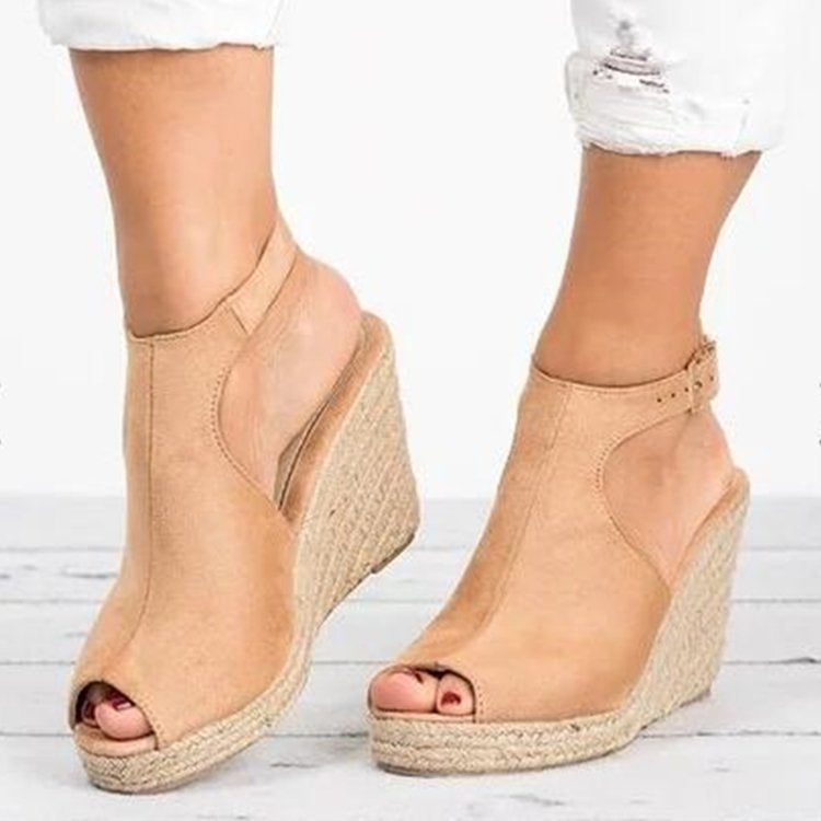 Platform Wedge Fish Mouth Sandals