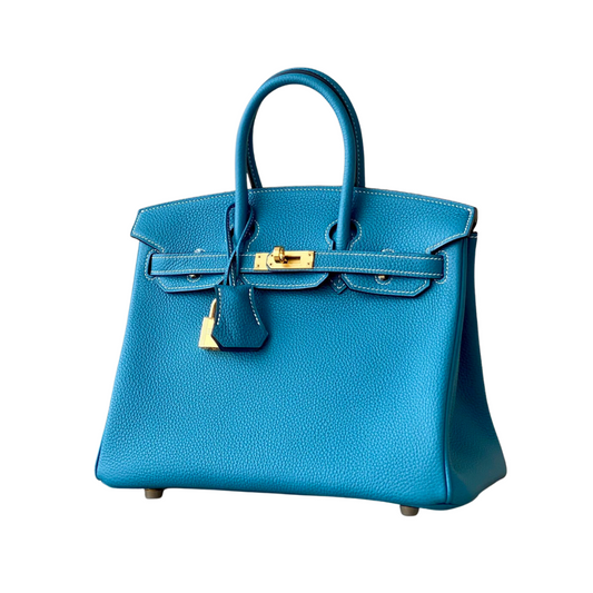 H BIRKIN 25 TOGO BLUE GOLD HARDWARE 25CM