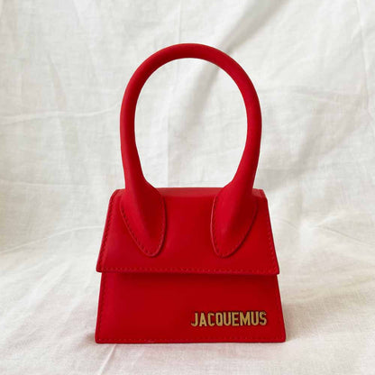 Jacquemus Red Leather Le Chiquito La Montagne Top Handle Bag