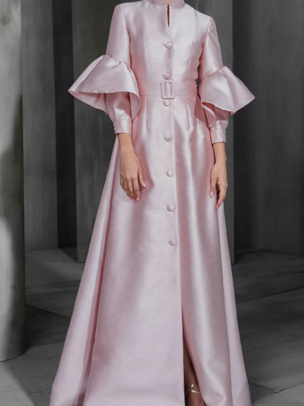 Satin Airy Casual Ruffles Women's Dress