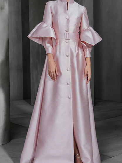 Satin Airy Casual Ruffles Women's Dress