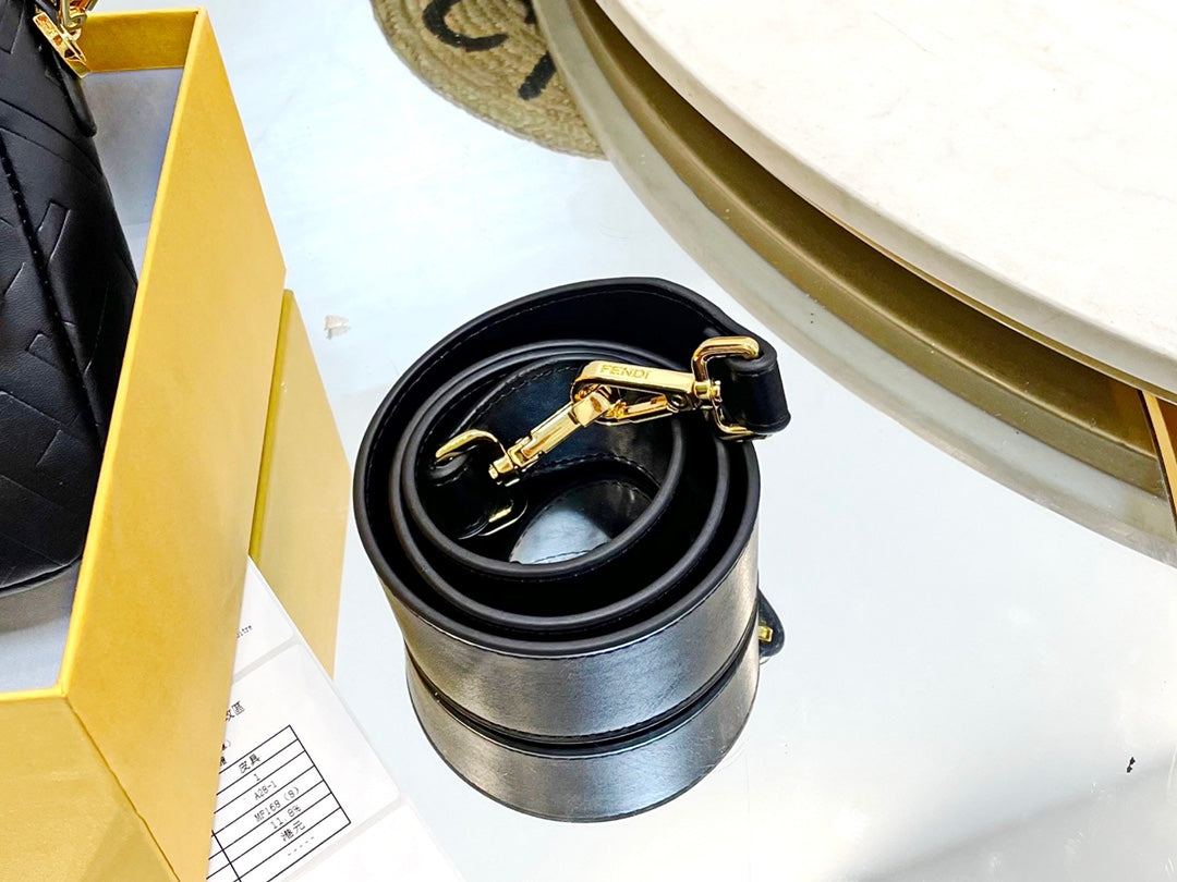 FENDI  Nappa FF 1974 Embossed Mini Baguette Black Sold Out