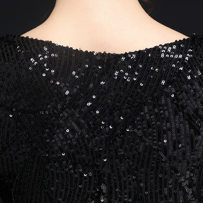 loveedsTM-Sequined long banquet slim fishtail elegant lady evening dress