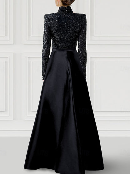 Removable Satin Glitter Sequins Women's Gown