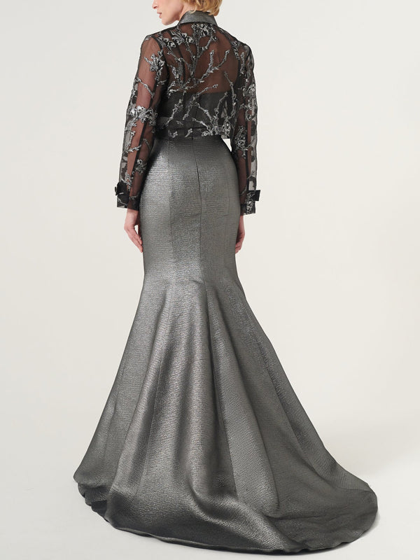 Strapless Solid Color Dress Suit