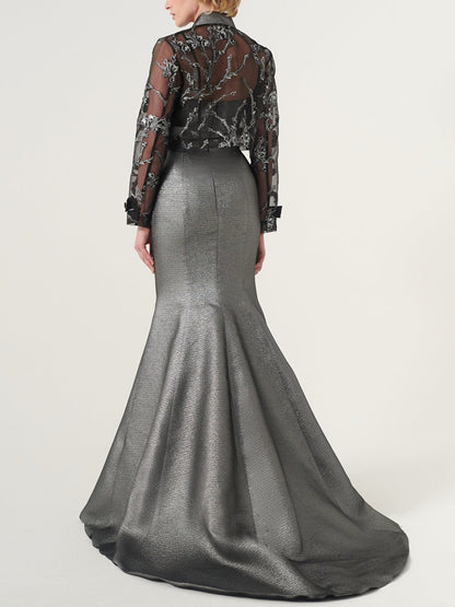 Strapless Solid Color Dress Suit