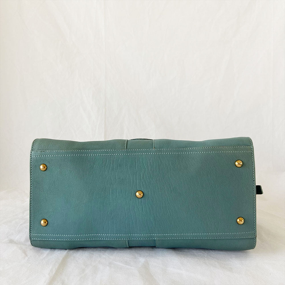 Saint Laurent Blue Leather Medium Cabas Chyc Tote