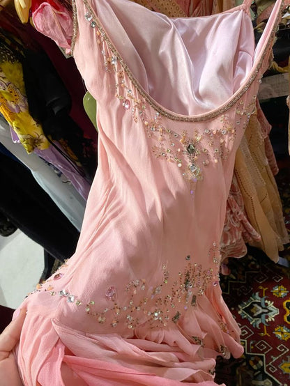 Pink Beaded Sparkling Short Chiffon Homecoming Dress Birthday Party Dressgh5134