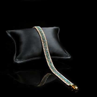 Crystal Gold Simple Full Diamonds Women's Bracelet