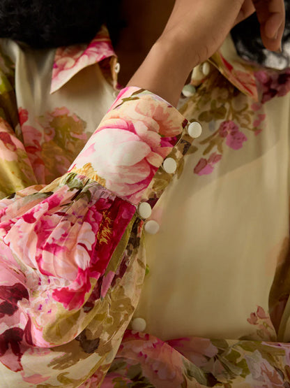 Lightweight Floral Shirt Women's Suit