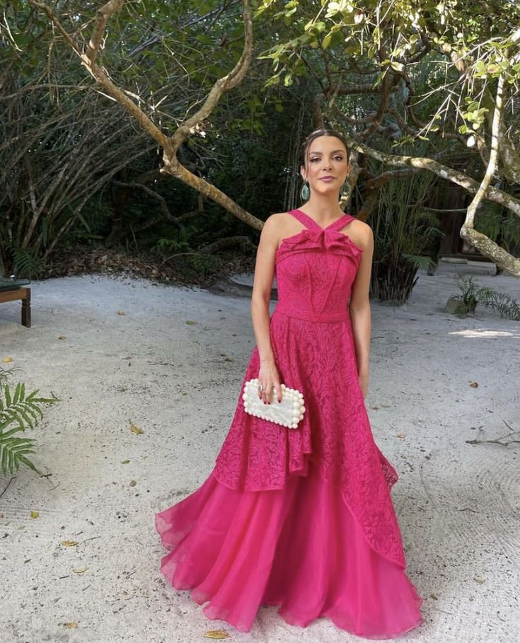 Pink Fashion Elegant Exquisite Lace Strap Long Tulle Ball Gown Evening Dress Wedding Guest Party Dress gh3362