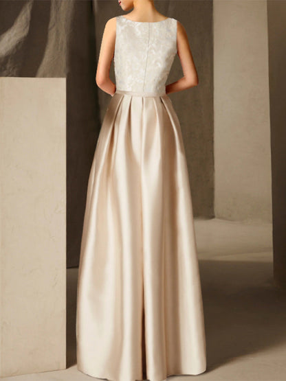 Round Neck Sleeveless Solid Color Maxi Dress