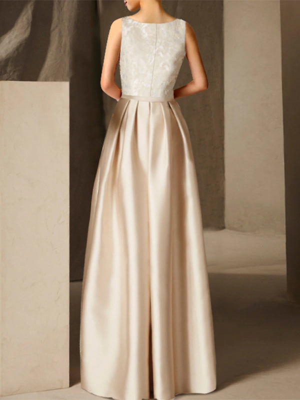 Round Neck Sleeveless Solid Color Maxi Dress