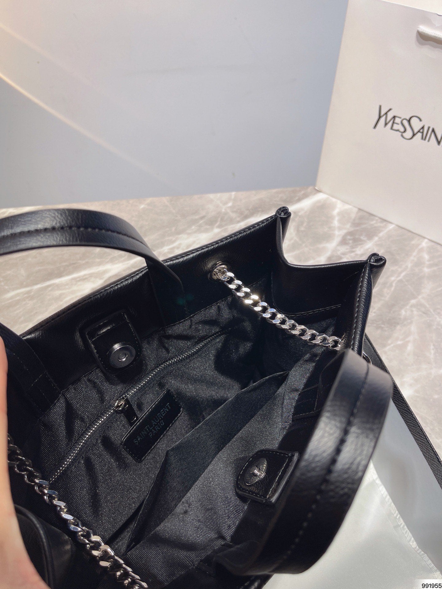 SAINT LAURENT shoulder bag Silver Tone