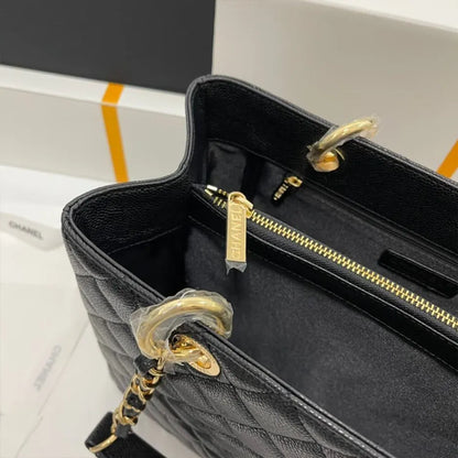 CHANEL CAVIAR QUILTED GRAND SHOPPING TOTE GST BLACK