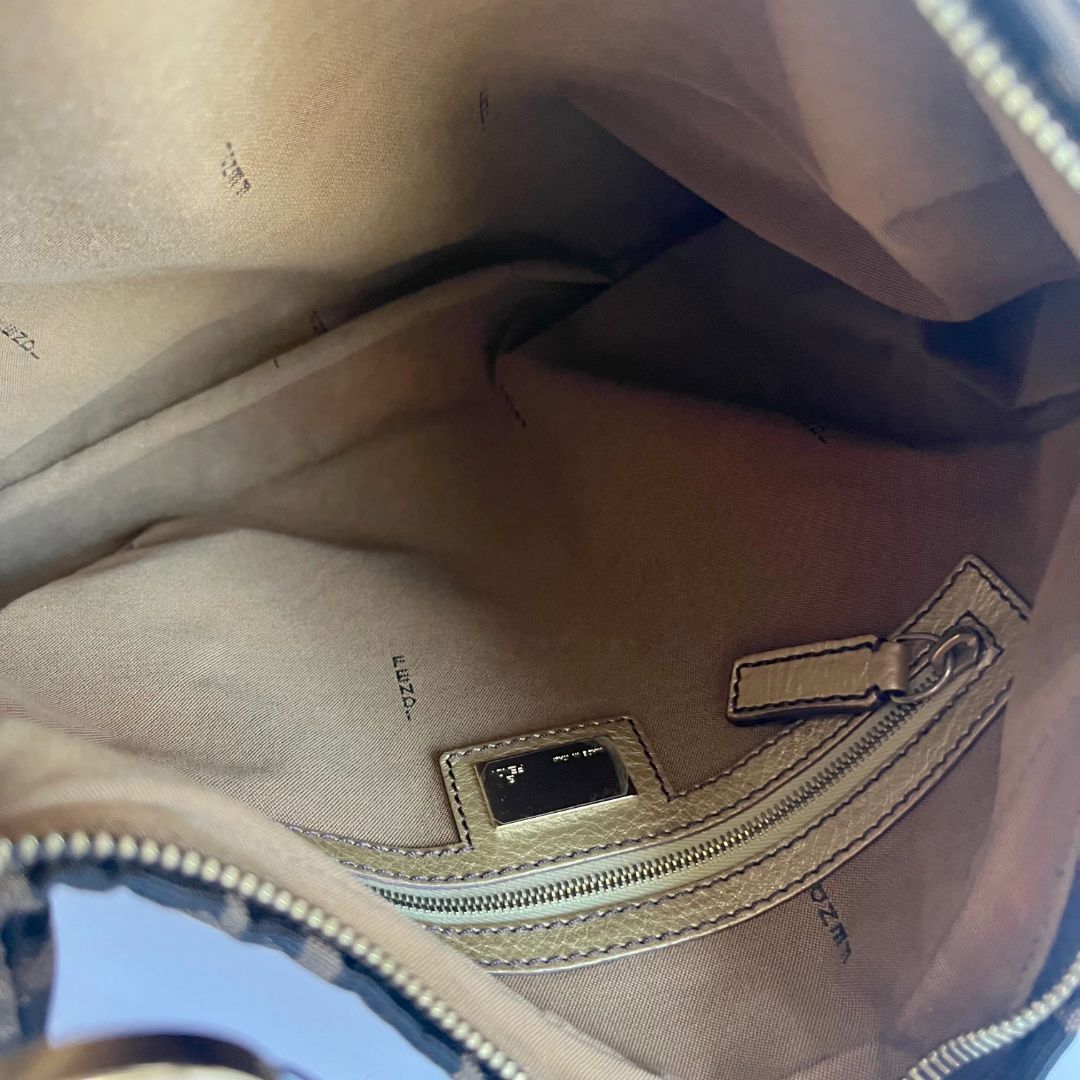 Fendi Zucca Chef Hobo with gold leather trim