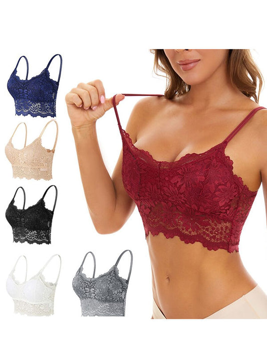Anti-flight lace back halter bra