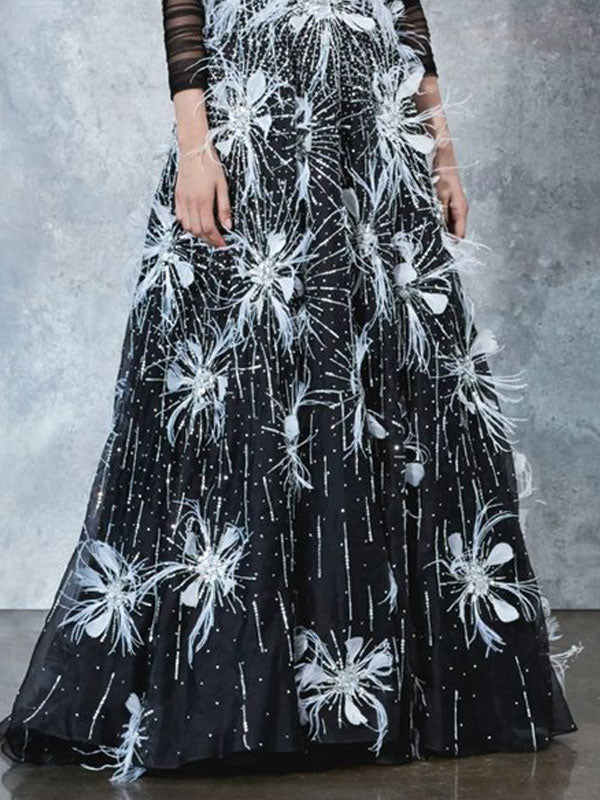 Feather Pendant Temperament Women's Dress