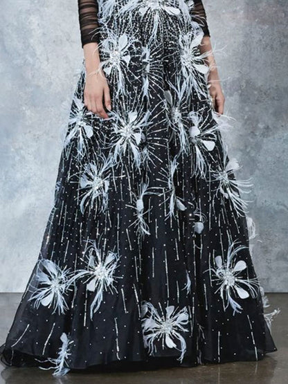 Feather Pendant Temperament Women's Dress