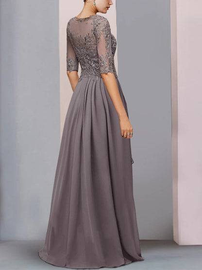 Round Neck Lace Maxi Dress