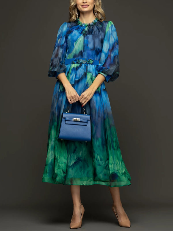 Colorful Chiffon Elegant Women's Dress