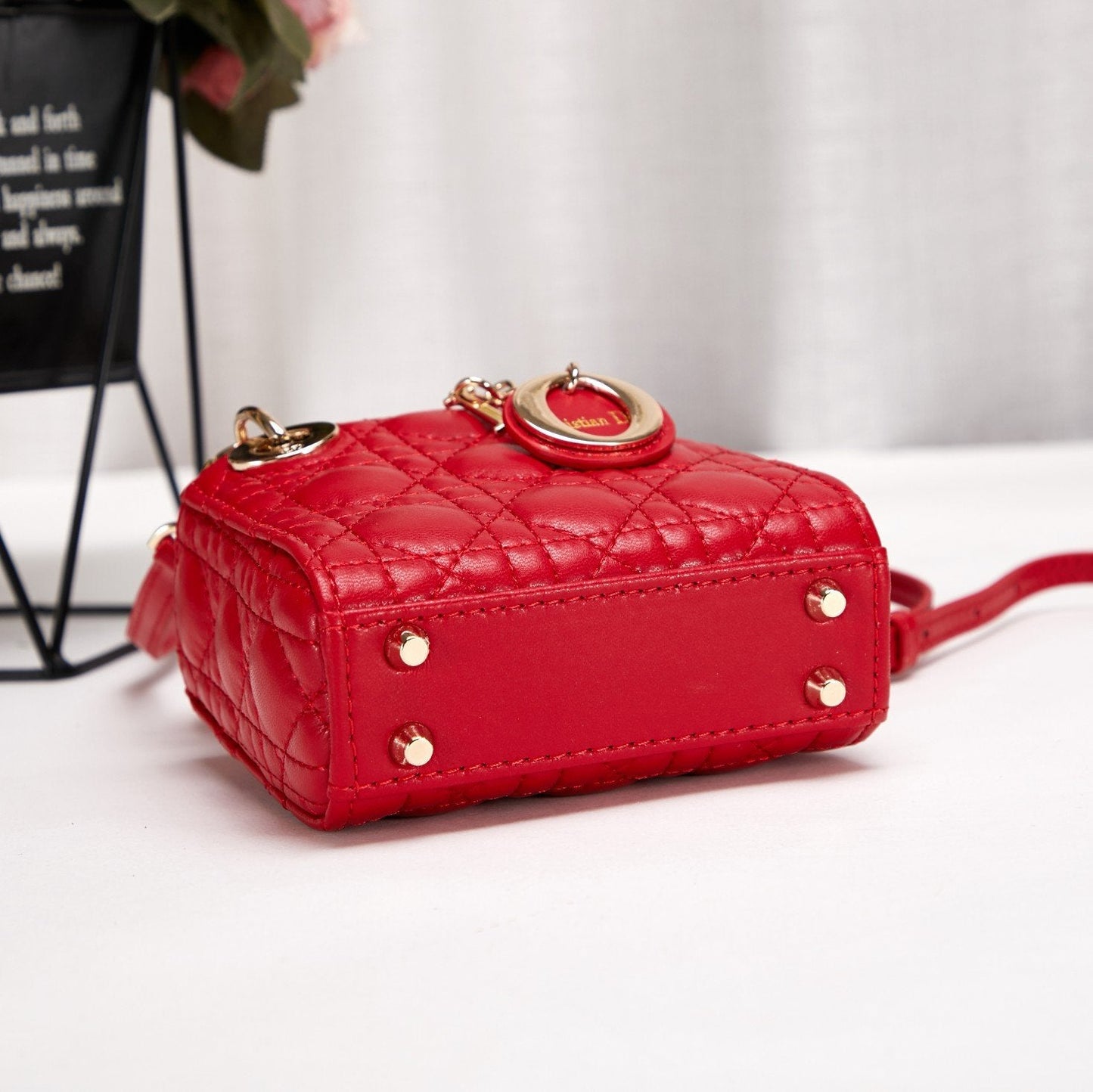 Dior Micro Lady Dior Cannage Heart Red