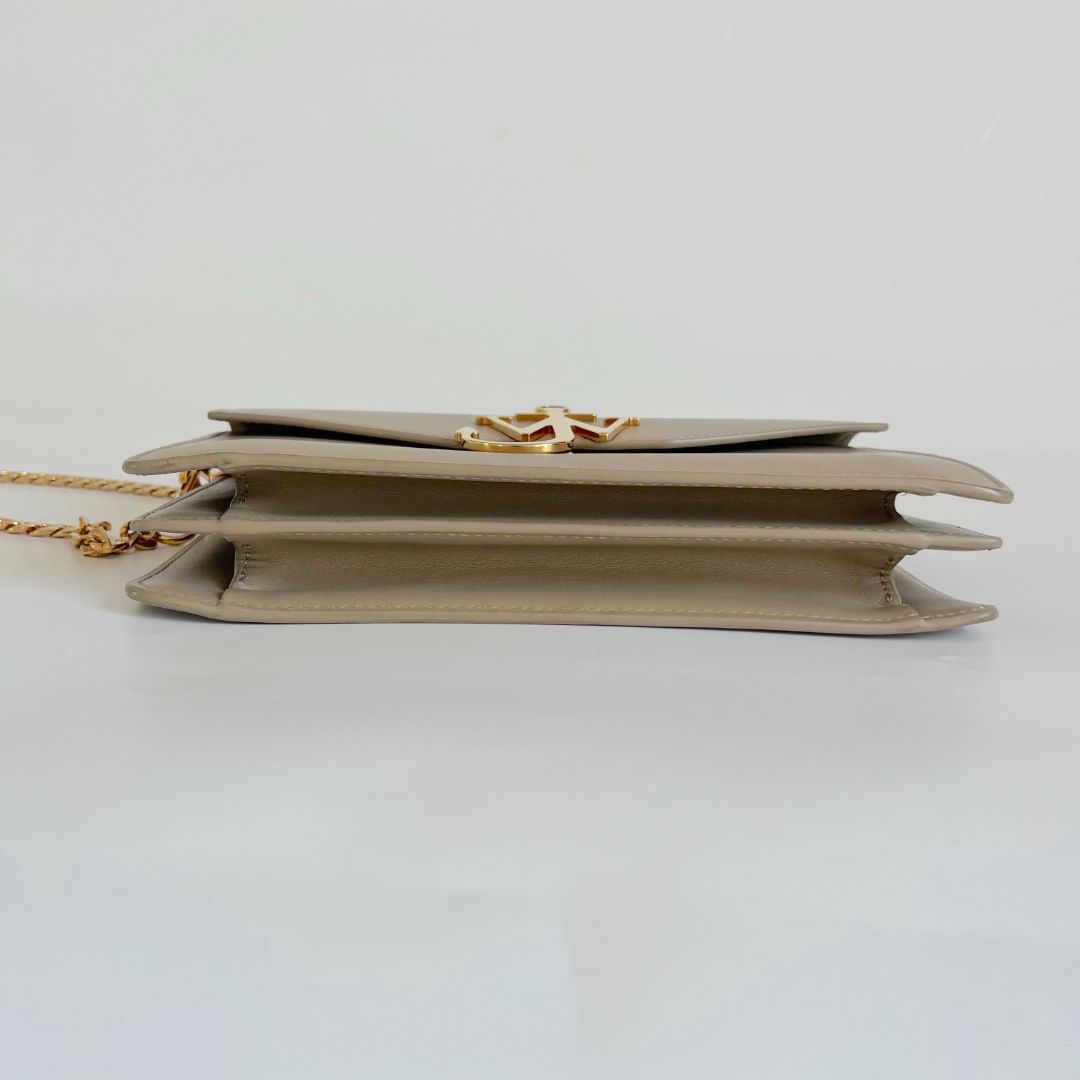 JW Anderson Logo Beige Leather Shoulder Bag