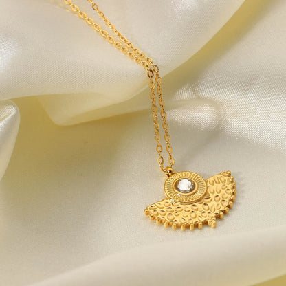 Fan Shaped Pendant Necklace