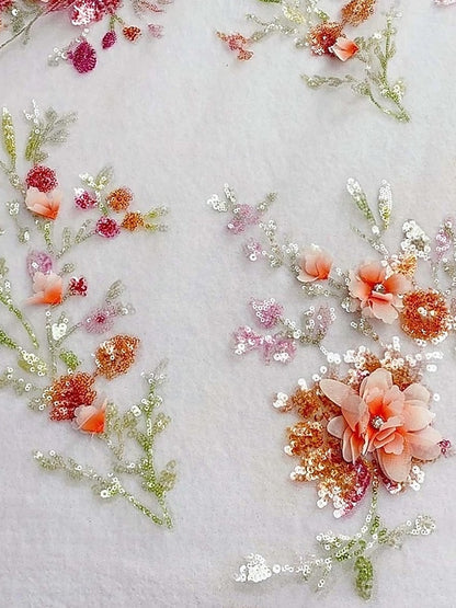 A-line Cocktail Sequined Floral Lace Dress