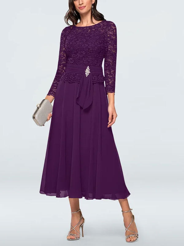 Chiffon waist-skimming lace temperament women's dress