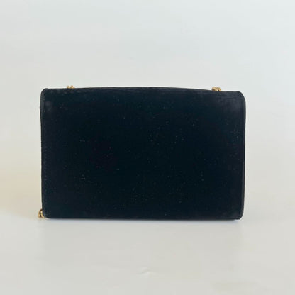 Saint Laurent Black   Velvet Kate Tassel Bag