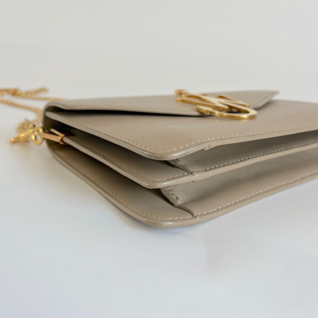 JW Anderson Logo Beige Leather Shoulder Bag